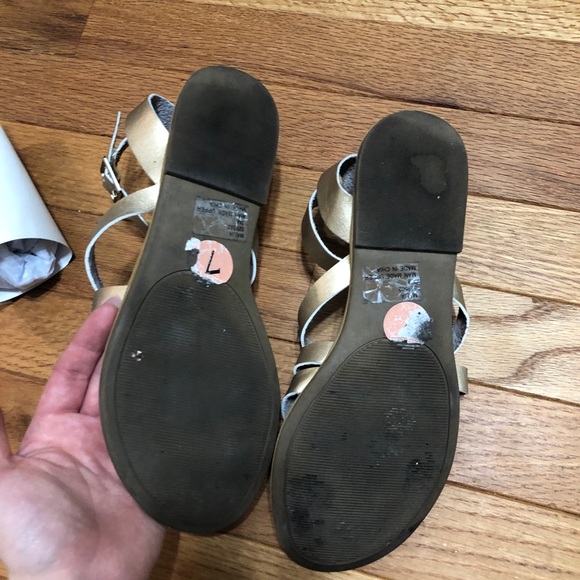 Strappy Gold Sandals - Picture 3 of 4